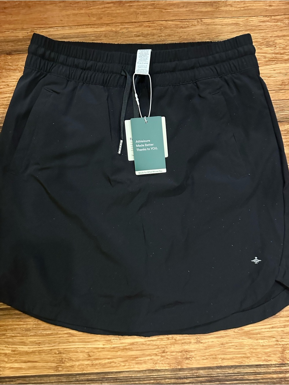 HALARA Black Athletic Golf Skort with Drawstring Waist
